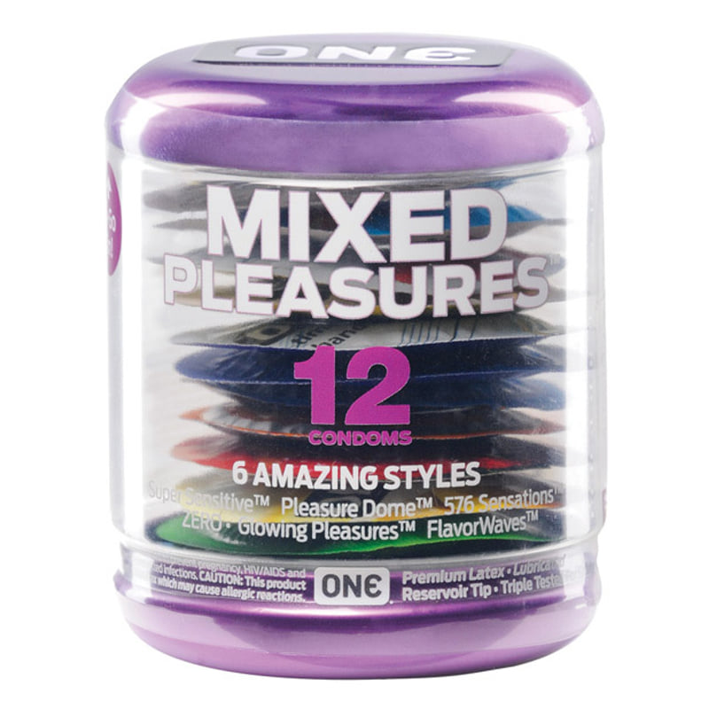 One Mixed Pleasures Condoms - Jar of 12