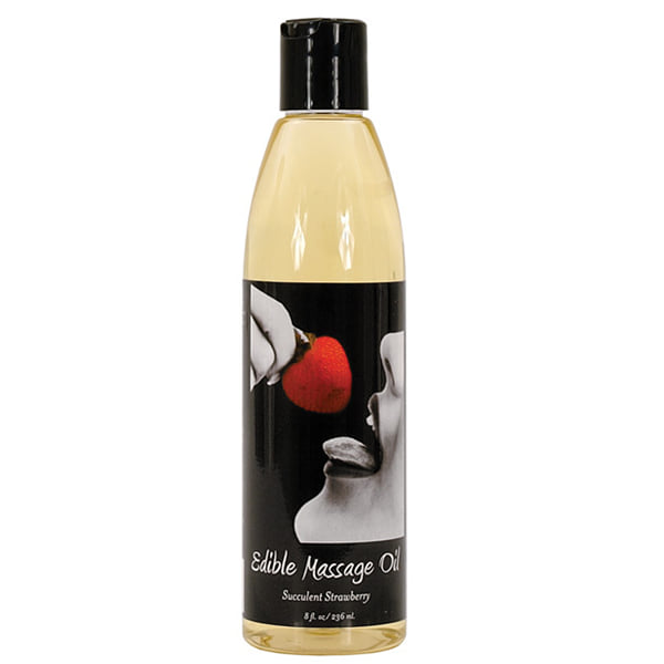 Earthly Body Edible Massage Oil - 8 oz Strawberry