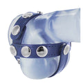 Blue Leather Cock and Ball Harness