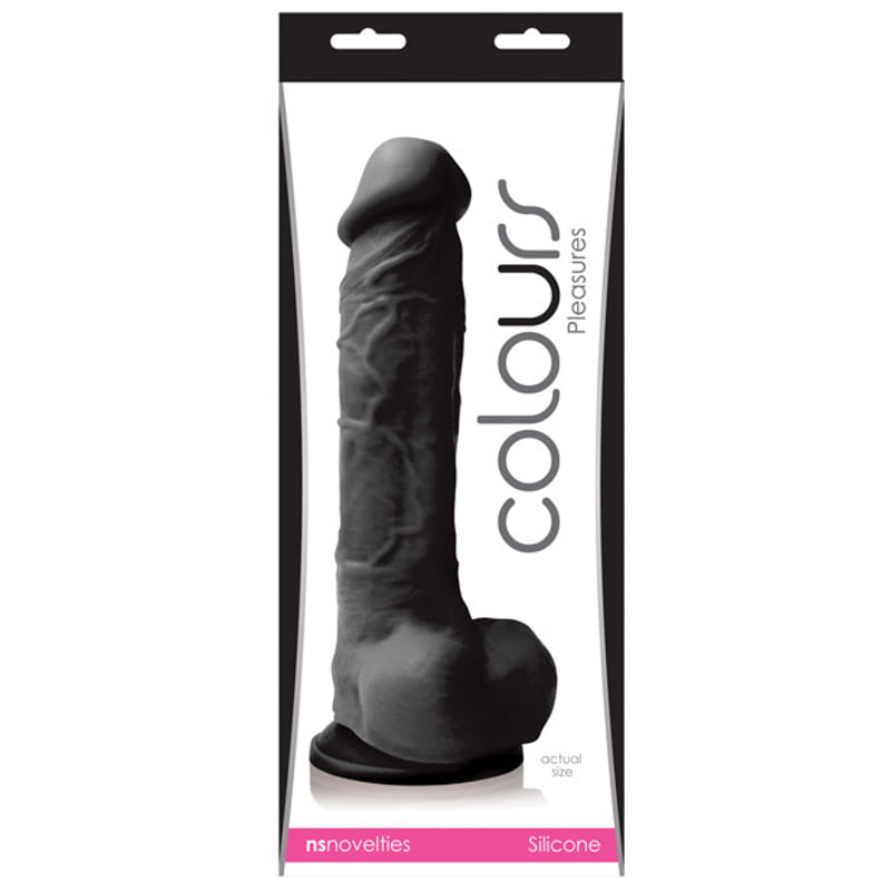 Colours Pleasures 8" Dildo w/Suction Cup - Black