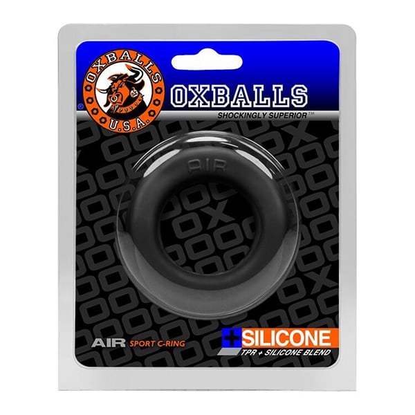 Air airflow cockring oxballs silicone/tpr blend black ice