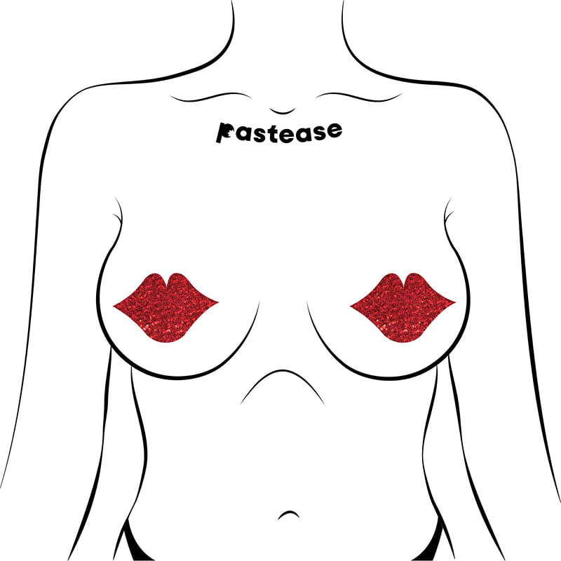 Pastease lips red glittering