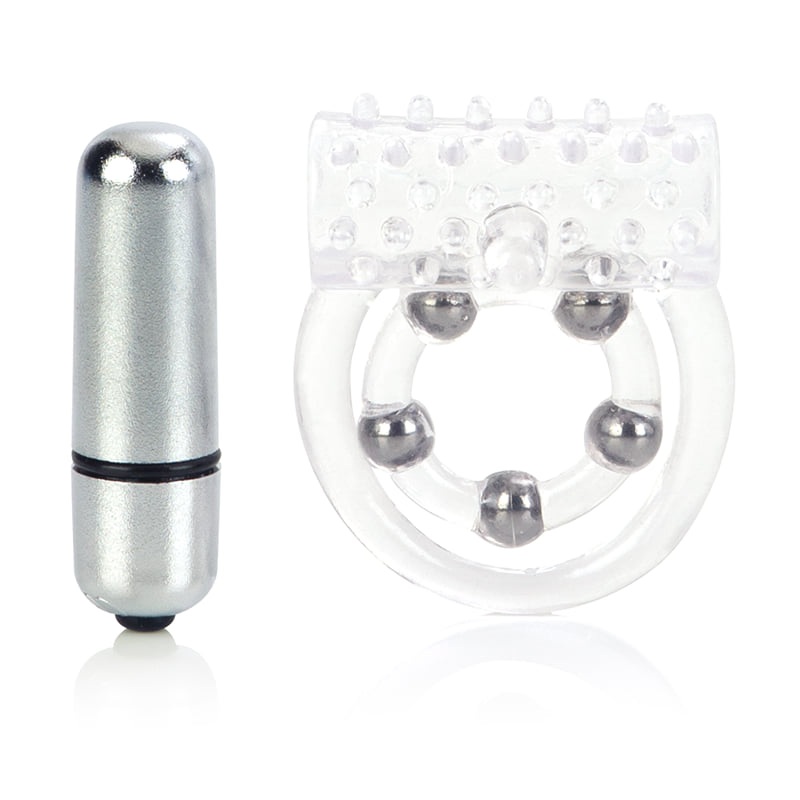 Maximus Enhancement Ring 5 Stroker Beads Rechargeable Clear
