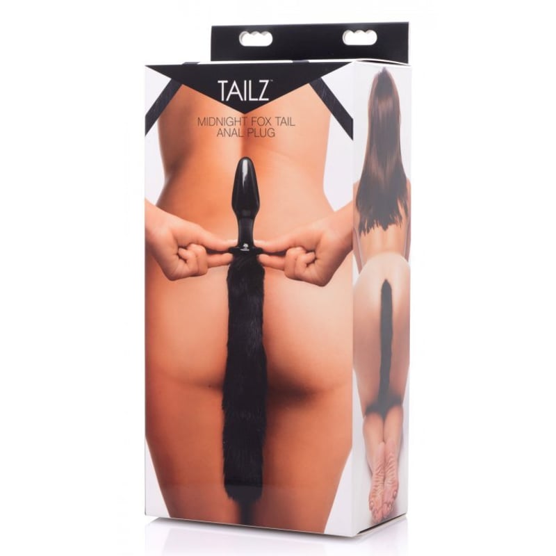Tailz midnight fox glass plug w/ tail