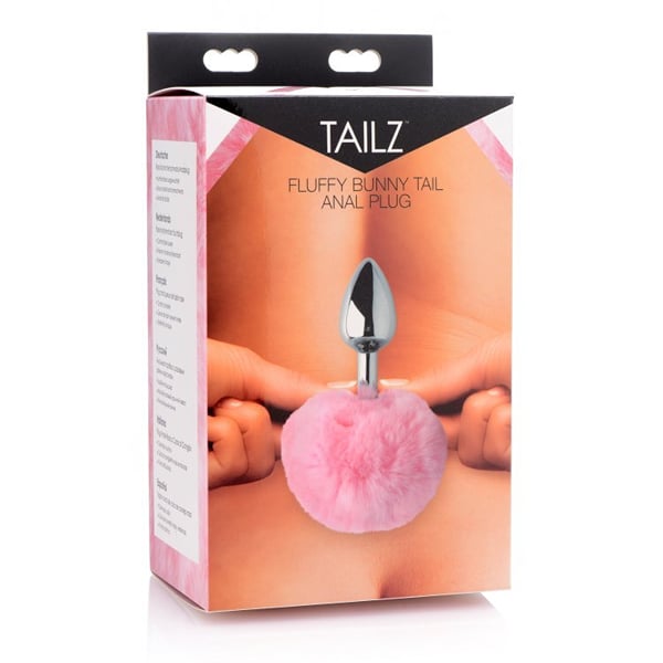 Tailz pink fluffy bunny tail anal plug