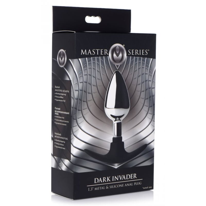 Master series dark invader metal & silicone anal plug medium